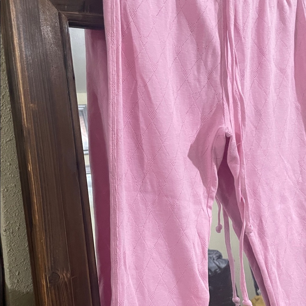 Loveshackfancy Pink Diamond Pattern Leggings Nwot - image 3